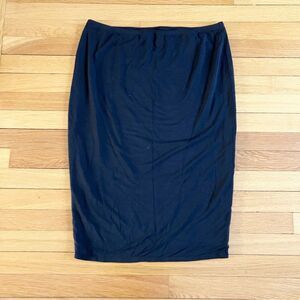 STORQ Black Maternity Pregnant Modal Elastic Waist Midi Bodycon Skirt 4 Large